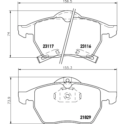 Kuva HELLA 8DB 355 008 041 Jarrupalat akustisella kulumavaroittimella SAAB: 9 5 Farmari, Sedan, 900 II Hatchback