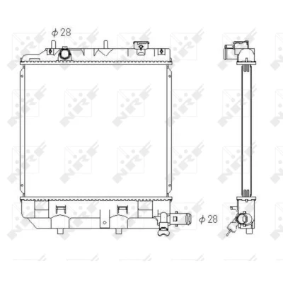 Kuva NRF 53433 Jäähdytin Alumiini 378 350 26 Jäähdytysrivat juotetut