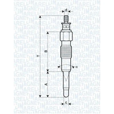 Kuva MAGNETI MARELLI 062900040304 Hehkutulppa 11V 10A M10X1 IVECO: DAILY 2 Kasten/Kombi, 3 FIAT: Ducato II Flatbed Kuorma auto/Alusta