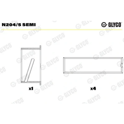 Kuva GLYCO N204/4 SEMI Nokka Akselin Laakeri