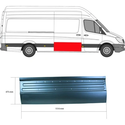 Kuva Ovi, Taakse, oikea, Asennus sivulle MERCEDES BENZ, VW OE