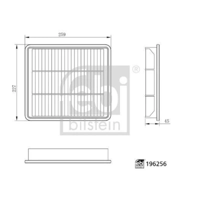 Kuva FEBI BILSTEIN 196256 Ilmansuodatin 45mm 227mm 259mm Suodatinpanos