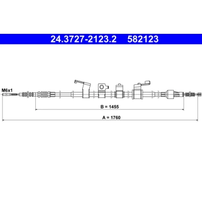 Kuva ATE 24.3727 2123.2 Käsijarruvaijeri 1760 MITSUBISHI: L200 / Triton IV Pick up