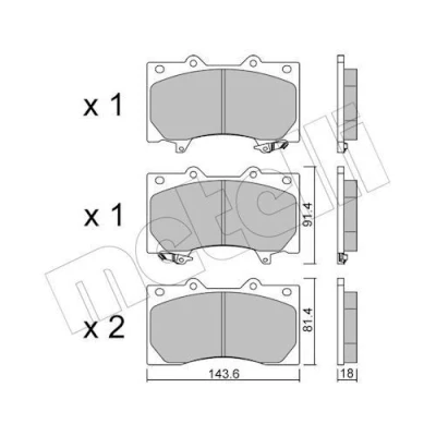 Kuva METELLI 22 1279 0 Jarrupalat akustisella kulumavaroittimella