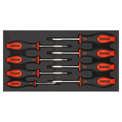Kuva SONIC 600824 Työkalusarjalaatikko 8 T9, T10, T15, T20, T25, T27, T30, T40 Kromi vanadium teräs Torx
