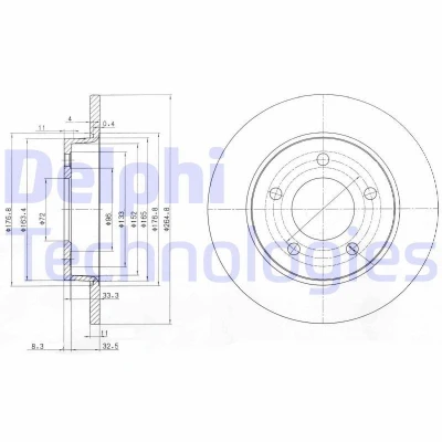 Kuva DELPHI BG4025C Jarrulevyt 265, 11 5 täysi pinnoitettu käsittelemätön ilman pyöränlaakeria, ABS sensorirengasta MAZDA: 5, 3 Hatchback, Sedan