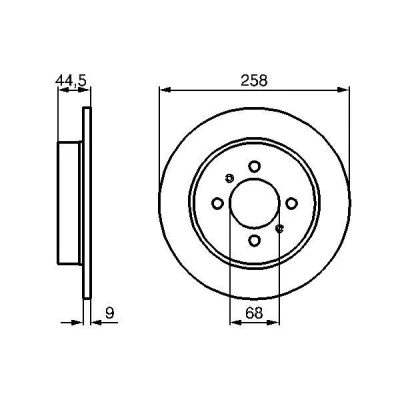 Kuva BOSCH 0 986 478 836 Jarrulevyt 258 9 4 100 täysi rasvattu NISSAN: ALMERA 1, 1 Hatchback
