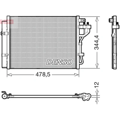 Kuva DENSO DCN43006 Ilmastoinnin Lauhdutin Vedenerottimella R 134a KIA: Picanto II