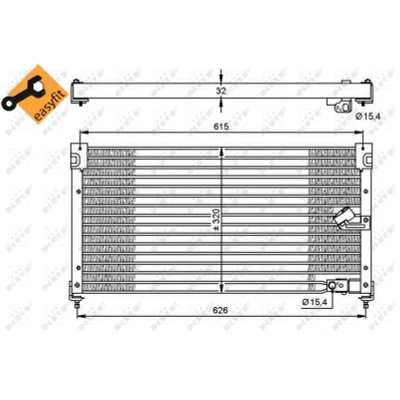 Kuva NRF EASY FIT 35348 Ilmastoinnin Lauhdutin Tiivisterenkaalla 15,5 Alumiini 606 HONDA: ACCORD 5