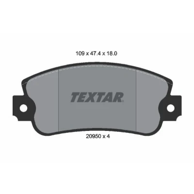 Kuva TEXTAR 2095005 Jarrupalat Ei kulumisenilmaisimelle FIAT: Uno Hatchback