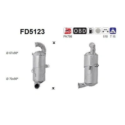 Kuva AS FD5123 Hiukkassuodatin Euro 5 Kordieriitti