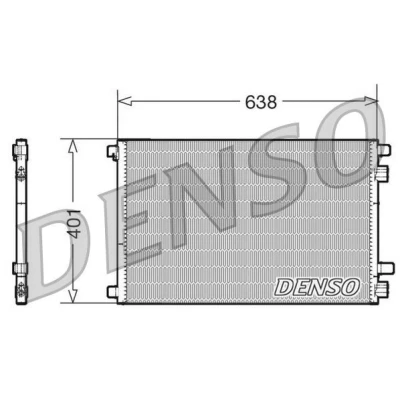 Kuva DENSO DCN23012 Ilmastoinnin Lauhdutin ilman vedenerotinta 638x401x16 R 134a 638 RENAULT: GRAND SCENIC 3, 2, 2