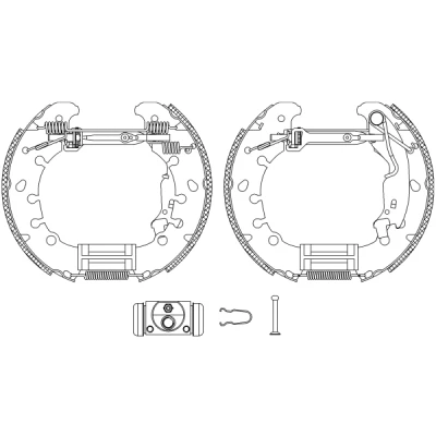 Kuva TEXTAR Shoe Kit Pro 84065300 Jarrukenkäsarja, Rumpujarru Pyörän jarrun sylinterillä, Säätöelementillä