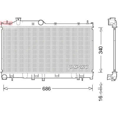 Kuva DENSO DRM36021 Jäähdytin 340 706 16