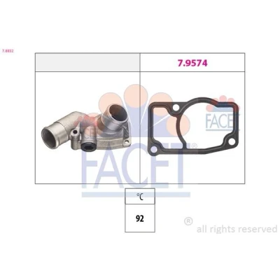 Kuva FACET 7.8832 Termostaatti 92 Made in Italy OE Equivalent OPEL: Astra G CC, Caravan, Zafira A