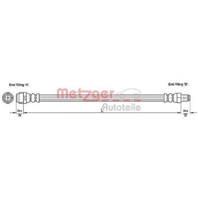 Kuva METZGER 4110284 Jarruletku 550 MERCEDES BENZ: ML sarja, GL