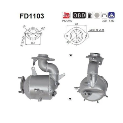 Kuva AS FD1103 Hiukkassuodatin Euro 5 Kordieriitti