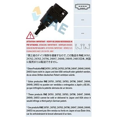Kuva Jarruvalokatkaisija AUDI, SEAT, SKODA, VW OE 6Q0 945 511, 940 350 10 35