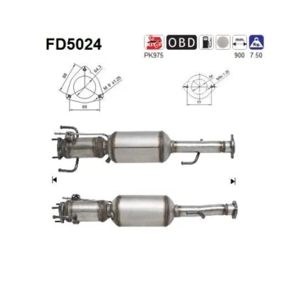 Kuva AS FD5024 Hiukkassuodatin Kordieriitti
