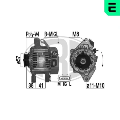 Kuva ERA 209394A Laturi 14V 70A TOYOTA: Yaris I Hatchback