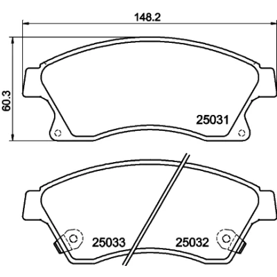 Kuva HELLA 8DB 355 015 231 Jarrupalat akustisella kulumavaroittimella Tarvikkeilla OPEL: Astra J Sports Tourer, Hatchback, GTC