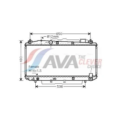 Kuva AVA COOLING SYSTEMS TOA2348 Jäähdytin Alumiini 375mm 738mm 22mm Ilman nestesäiliötä Jäähdytysrivat juotetut