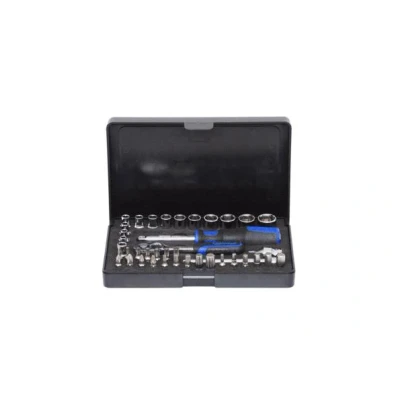 Kuva KS TOOLS 918.0640 Hylsyavainsarja Kromi vanadium teräs 1/4 Räikkätoiminnolla neliönmuotoinen (square)