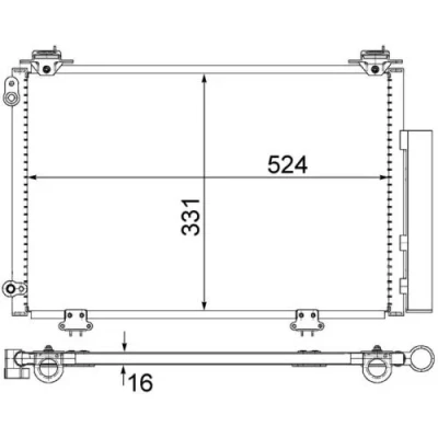 Kuva MAHLE ORIGINAL AC 292 000S Ilmastoinnin Lauhdutin Vedenerottimella 16 10,15 484 TOYOTA: Yaris I Hatchback