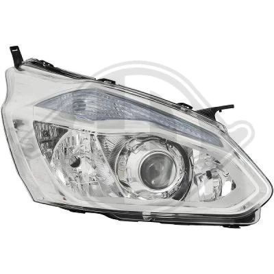 Kuva DIEDERICHS 1456982 Ajovaloumpio Oikea H7, H15 mutkavaloilla AFS, Huomiovalolla Valokorkeussäätimen moottorilla FORD: Transit Custom V362 Van
