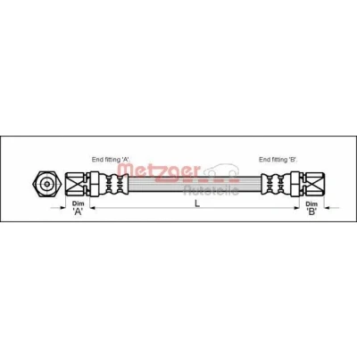 Kuva METZGER 4112109 Jarruletku 319 F10 x 1 FORD: FIESTA 2