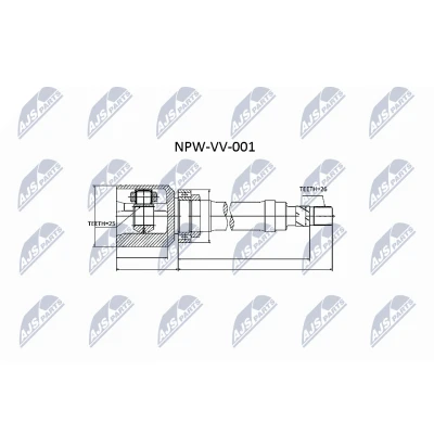 Kuva NTY NPW VV 001 Vetonivel Etuakseli, oikea VOLVO: V70 I, 850 Sedan, C70 I Coupe