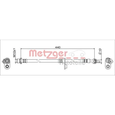 Kuva METZGER 4111650 Jarruletku Taka akseli, oikea 440 TOYOTA: Yaris I Hatchback