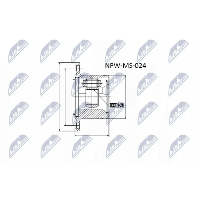 Kuva NTY NPW MS 024 Vetonivel Käsivaihteisto Vaihteiston puoli MITSUBISHI: L200 II Pick up, PAJERO 2, III up