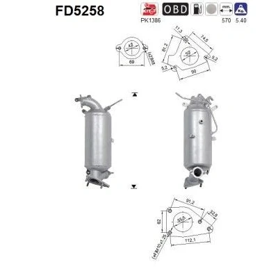 Kuva AS FD5258 Hiukkassuodatin Euro 5 Kordieriitti
