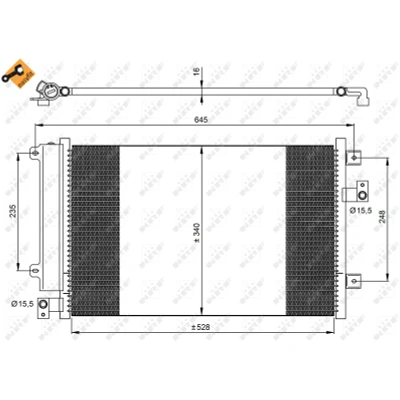 Kuva NRF EASY FIT 35942 Ilmastoinnin Lauhdutin Vedenerottimella, Tiivisterenkaalla 15,5 Alumiini 528 FIAT: Multipla