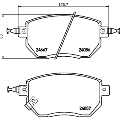 Kuva HELLA 8DB 355 011 101 Jarrupalat akustisella kulumavaroittimella NISSAN: Pathfinder 3, Murano I, II, INFINITI: FX SUV, M35 III