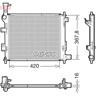 Kuva DENSO DRM43005 Jäähdytin 420 388 16 KIA: Picanto II
