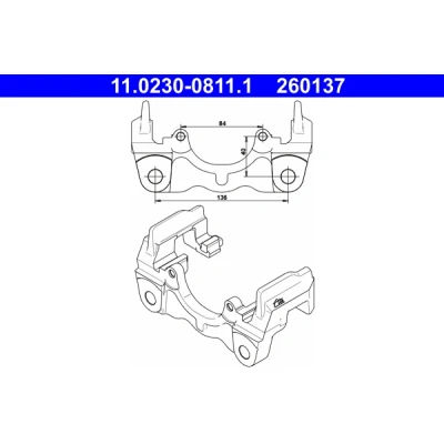 Kuva ATE 11.0230 0811.1 Jarrusatulan Pidin VOLKSWAGEN: Transporter 5 Bus, 5, Multivan (7HM