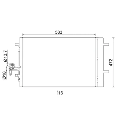 Kuva MAHLE ORIGINAL AC 959 000S Ilmastoinnin Lauhdutin Vedenerottimella 10 15,5 595 LAND ROVER: Range Rover Sport, Discovery 3