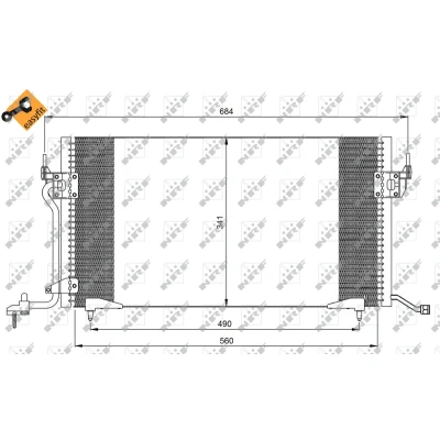 Kuva NRF EASY FIT 35260 Ilmastoinnin Lauhdutin Tiivisterenkaalla 14,3 8,5 Alumiini 555 R 134 CITROËN: Xsara Hatchback, Farmari