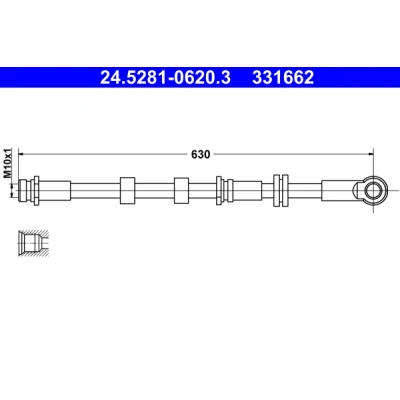 Kuva ATE 24.5281 0620.3 Jarruletku 630 M10x1 MITSUBISHI: ASX SUV, Lancer 8 Limousine