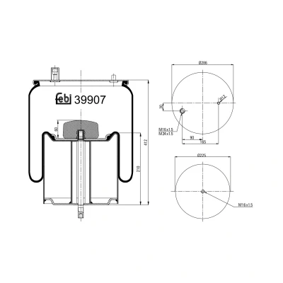 Kuva FEBI BILSTEIN 39907 Metallipalje, ilmajousitus VOLVO: FL 7