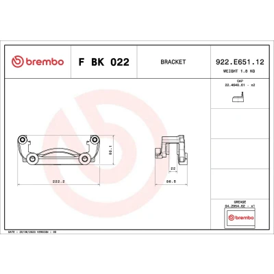 Kuva BREMBO F BK 022 Jarrusatulasarja RENAULT: MASTER 3 Bus