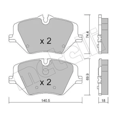 Kuva METELLI 22 1354 0 Jarrupalat Kulumisenilmaisemelle
