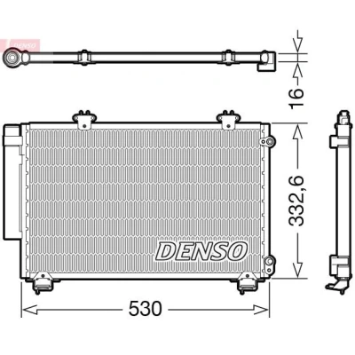 Kuva DENSO DCN50060 Ilmastoinnin Lauhdutin Vedenerottimella R 134a TOYOTA: Yaris II Hatchback, I Hatchback