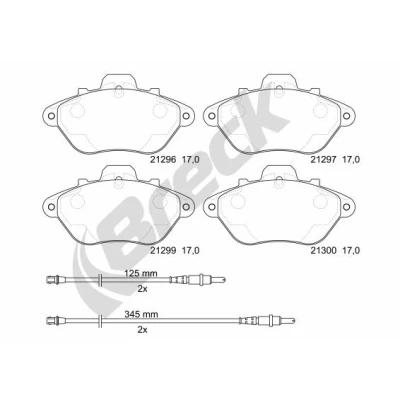 Kuva BRECK 21296 00 701 10 Jarrupalat Ilman kulumisenilmaisinta CITROËN: XM I Hatchback
