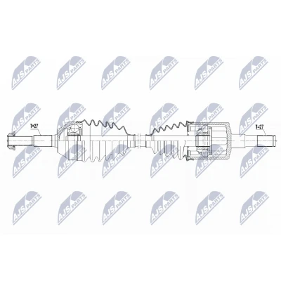 Kuva Vetoakseli JEEP CHEROKEE (kj), Etuakseli, vasen OE 5066021AA, 5066023AA