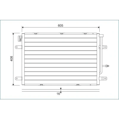 Kuva VALEO 818190 Ilmastoinnin Lauhdutin ilman vedenerotinta Alumiini 408 R 134a AUDI: A4 B6 Avant, B7 Avant
