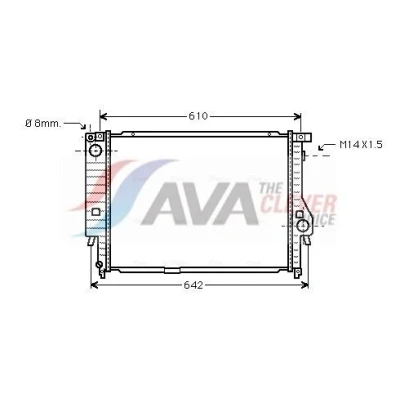 Kuva AVA COOLING SYSTEMS BW2144 Jäähdytin Alumiini 551mm 438mm 31mm Ilman nestesäiliötä Jäähdytysrivat juotetut BMW: 3 Coupe, Z3 Roadster, Touring