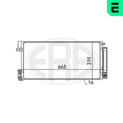 Kuva ERA 667004 Ilmastoinnin Lauhdutin Vedenerottimella FIAT: BRAVO 2, OPEL: Corsa D Hatchback